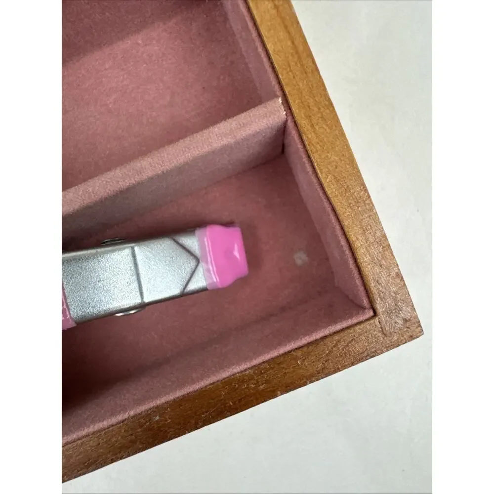 Small Jewelry Box Oak Finish Velvet Lined, Mirror, Lift Top & lift out tray
